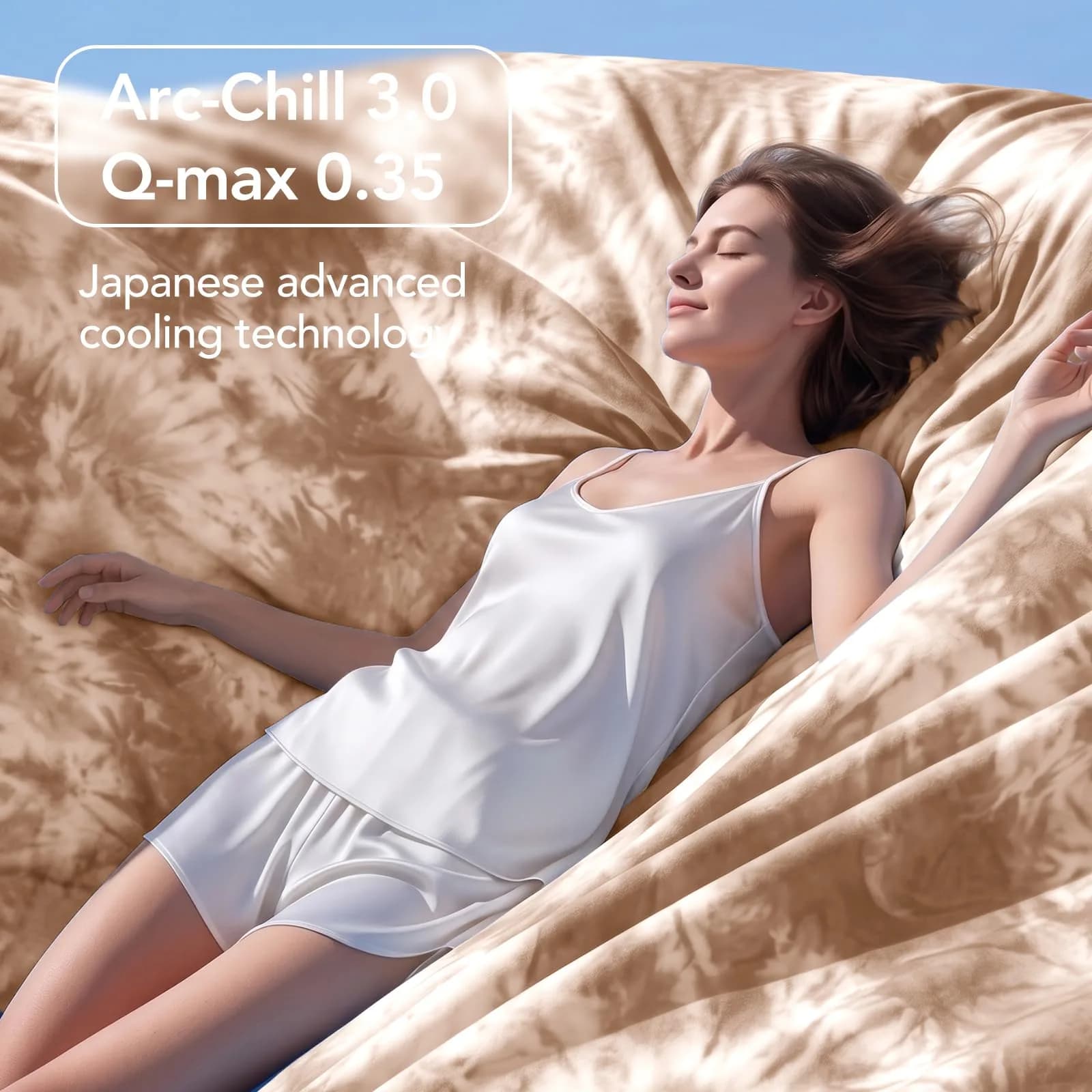 Topcee Cooling Blanket 228x228 cm (90"x90") | Arc-Chill Q-Max>0.35 for Hot Sleepers - view 8