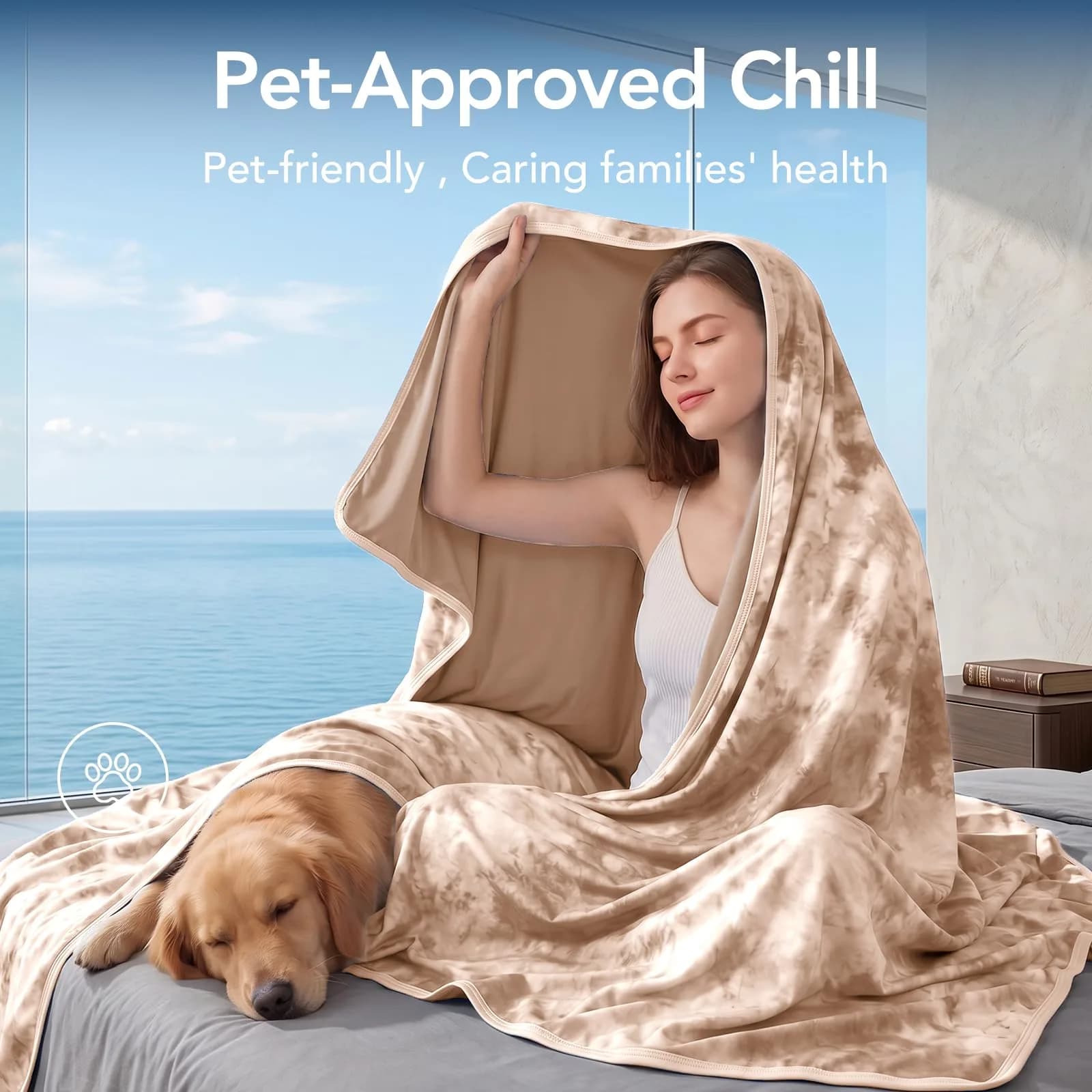 Topcee Cooling Blanket 228x228 cm (90"x90") | Arc-Chill Q-Max>0.35 for Hot Sleepers - view 3