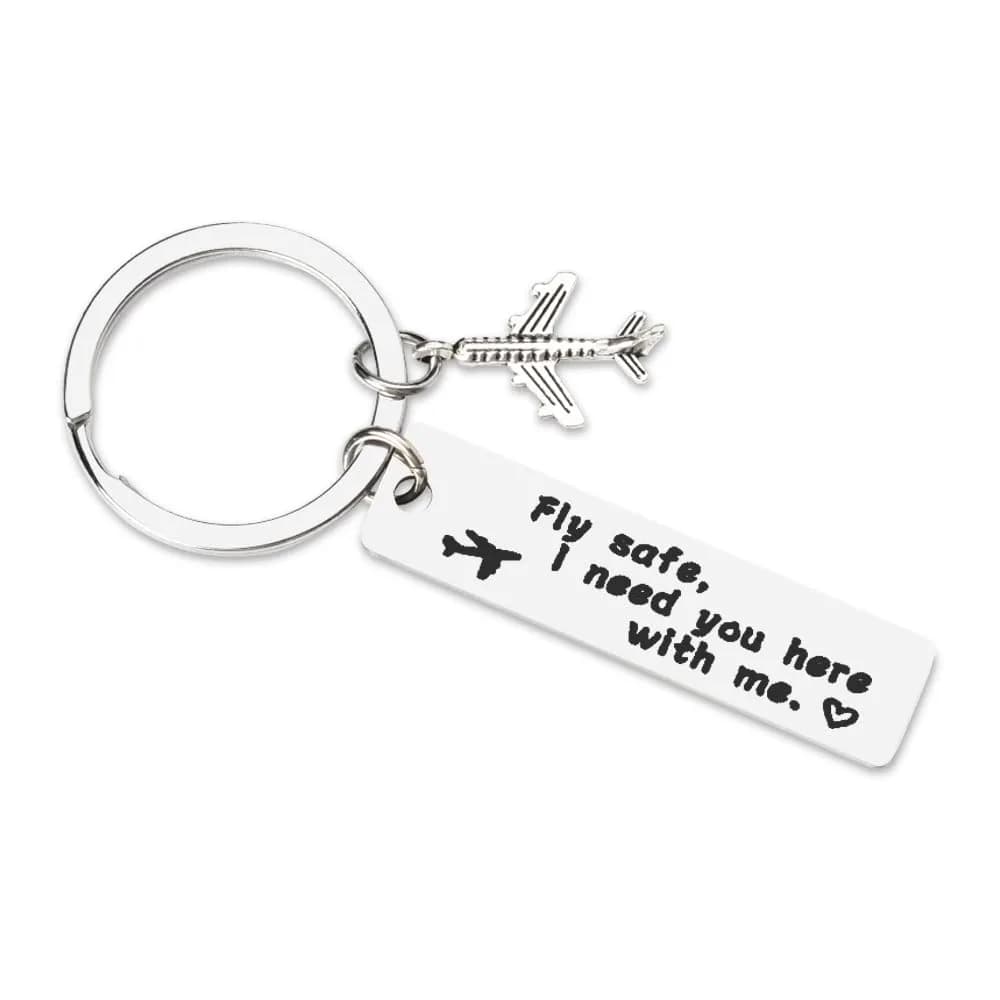 Kefley Fly Safe Keychain | Meaningful Pilot Gifts for Aviation Men