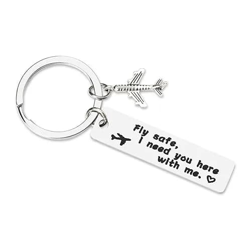 Kefley Fly Safe Keychain | Meaningful Pilot Gifts for Aviation Men thumbnail 1
