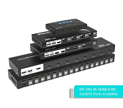 MT-VIKI 16 Port KVM Switch HDMI 4K@30Hz Rack Mount 38.8cm (15.3'') | Manages 16 Computers with 1 Monitor, Keyboard, Mouse thumbnail 2