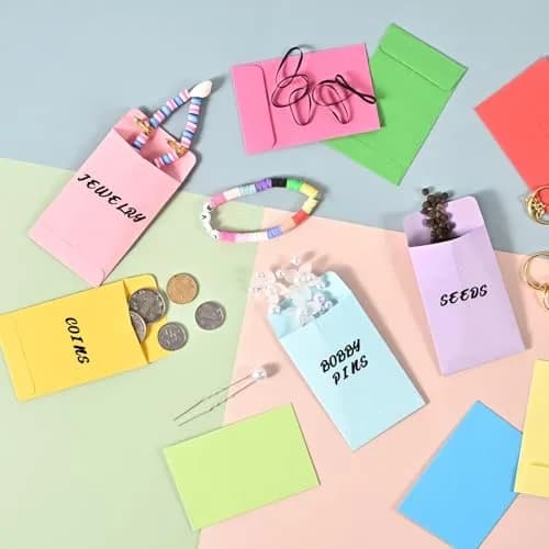 Swesara Small Envelopes 2.25 x 3.5 Inch (100-Pack) | Colorful Mini Envelopes for Seeds, Cash, Coins thumbnail 6