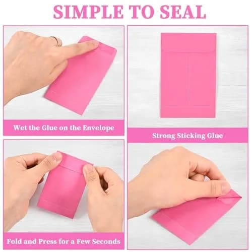 Swesara Small Envelopes 2.25 x 3.5 Inch (100-Pack) | Colorful Mini Envelopes for Seeds, Cash, Coins thumbnail 1