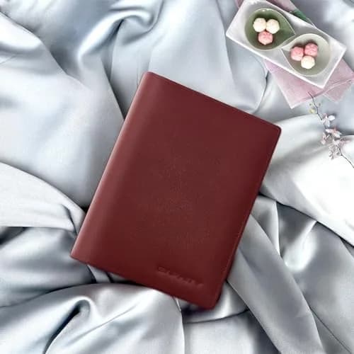 BAPHITY RFID Blocking Passport Holder Slim Travel Wallet for Women, Wine Red | Genuine Leather Multi-Slot Organizer thumbnail 6