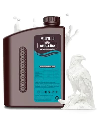 SUNLU ABS-Like 3D Printer Resin 2KG (4.4 lbs) White | Rapid UV Curing Photopolymer for LCD/DLP/SLA Printers thumbnail 1