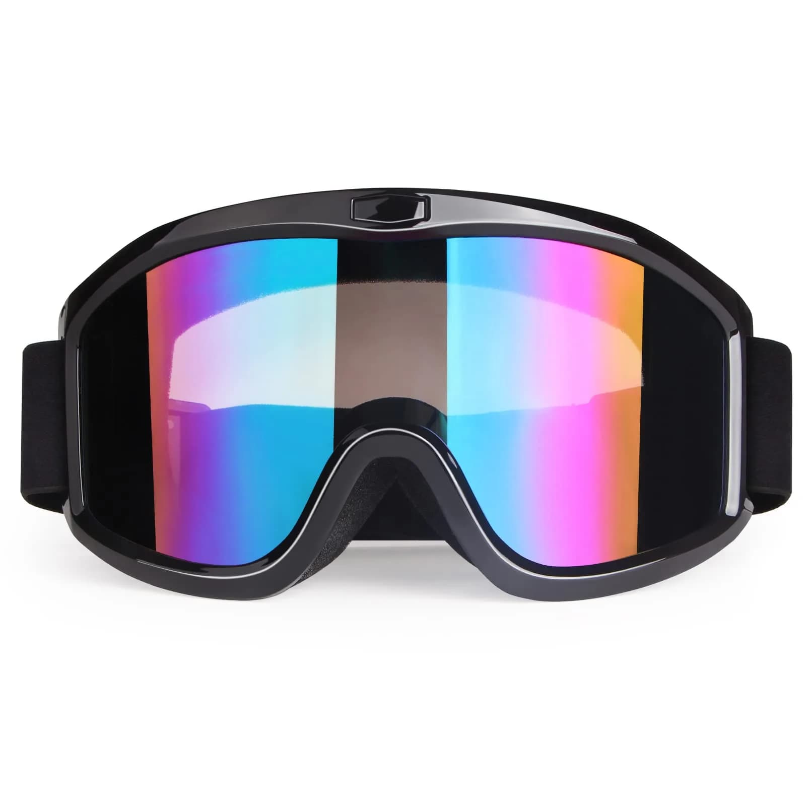 Dmeixs Motorcycle Motocross Goggles Black Frame + Color Lens | UV Protection, Anti-Fog, Impact Resistant — Oval Black Frame + Color Lens