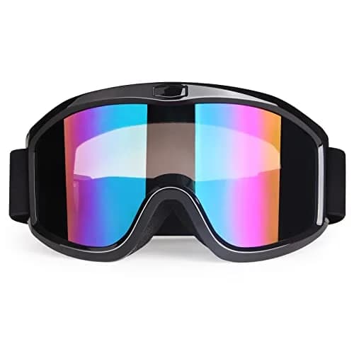 Dmeixs Motorcycle Motocross Goggles Black Frame + Color Lens | UV Protection, Anti-Fog, Impact Resistant thumbnail 1