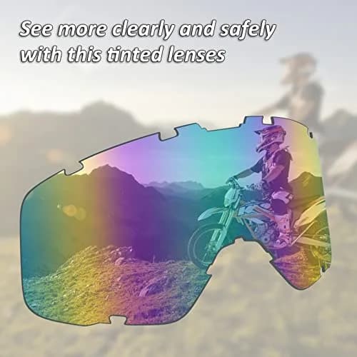 Dmeixs Motorcycle Motocross Goggles Black Frame + Color Lens | UV Protection, Anti-Fog, Impact Resistant thumbnail 7
