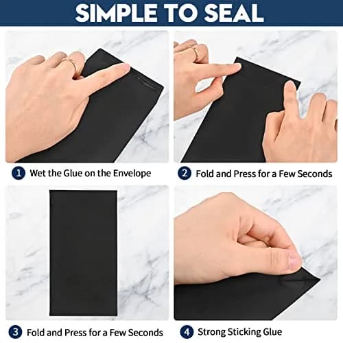 Swesara Cash Envelopes 100 Pack | Large Self-Adhesive Money Envelopes for Cash & Coins (6.7 x 3.5") thumbnail 5