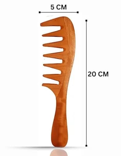RUFIYS Wooden Curly Hair Wide Tooth Comb | Neem Wood Detangler for Women & Men, Hair Growth, Anti Dandruff (70 words) thumbnail 7
