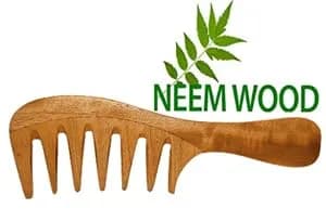 RUFIYS Wooden Curly Hair Wide Tooth Comb | Neem Wood Detangler for Women & Men, Hair Growth, Anti Dandruff (70 words) thumbnail 8