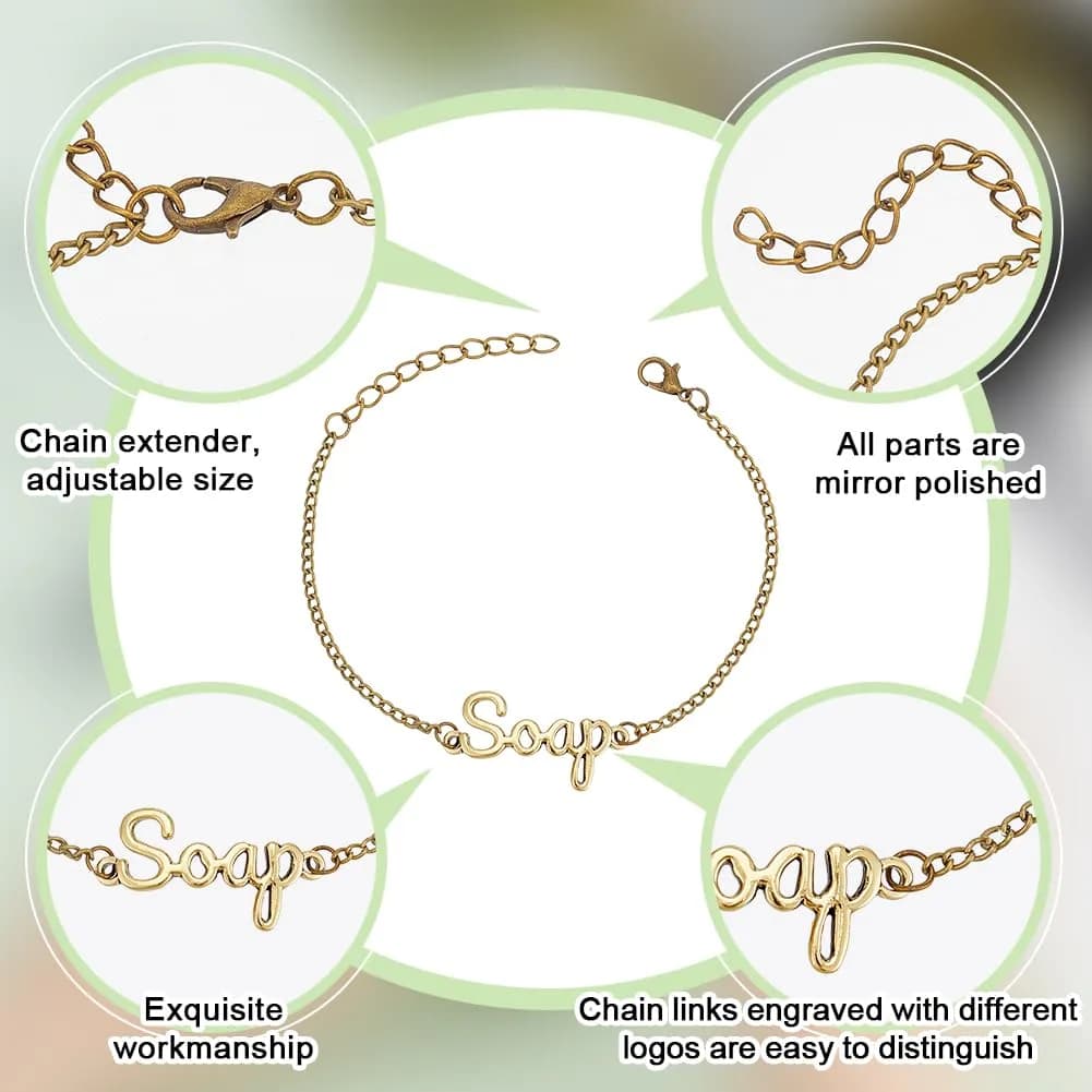 OLYCRAFT 4 Pcs Gold & Silver Soap Chain Labels | Set of 4 for Dispensers - view 6