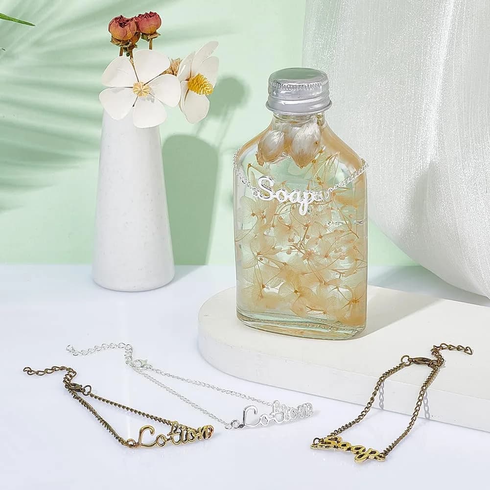 OLYCRAFT 4 Pcs Gold & Silver Soap Chain Labels | Set of 4 for Dispensers - view 7