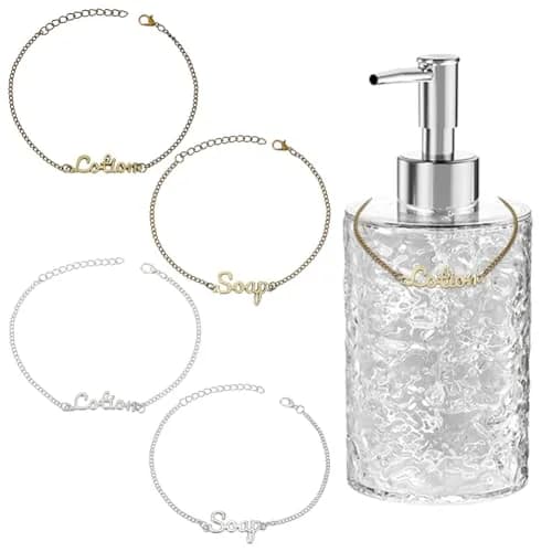 OLYCRAFT 4 Pcs Gold & Silver Soap Chain Labels | Set of 4 for Dispensers thumbnail 1