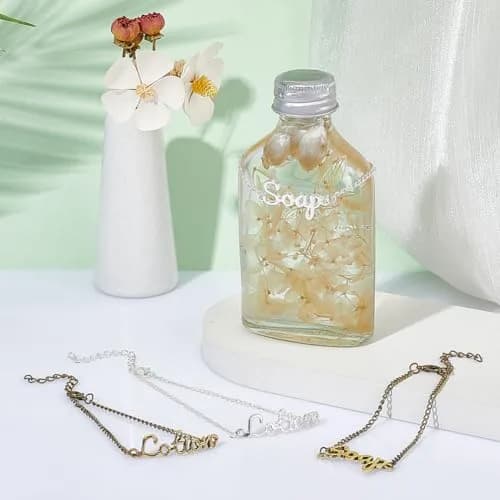 OLYCRAFT 4 Pcs Gold & Silver Soap Chain Labels | Set of 4 for Dispensers thumbnail 7