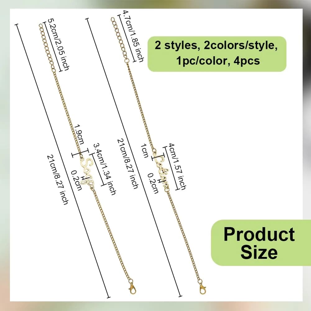 OLYCRAFT 4 Pcs Gold & Silver Soap Chain Labels | Set of 4 for Dispensers - view 2