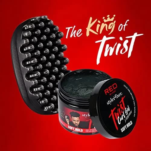 Red by Kiss Hair Brush & Twist Gel Set for Curly Hair | Nourishing & Durable Styling Tools thumbnail 2