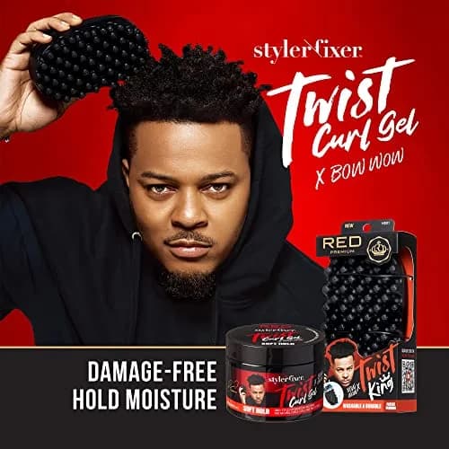 Red by Kiss Hair Brush & Twist Gel Set for Curly Hair | Nourishing & Durable Styling Tools thumbnail 3