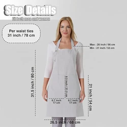 TOSHE Kitchen Apron for Women & Men Waterdrop Resistant, Adjustable Button | Water-Resistant, Adjustable Fit thumbnail 5