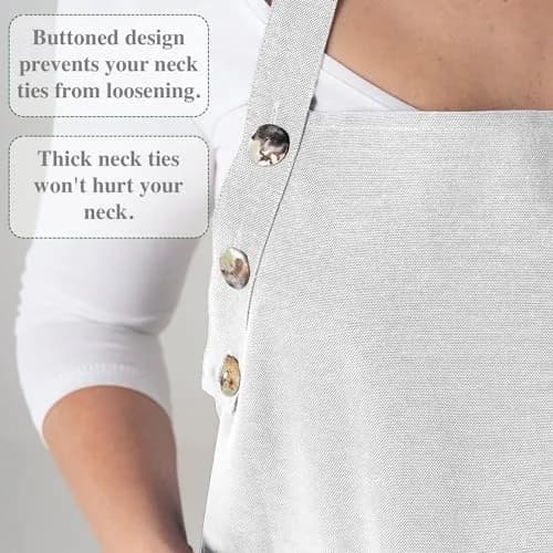 TOSHE Kitchen Apron for Women & Men Waterdrop Resistant, Adjustable Button | Water-Resistant, Adjustable Fit thumbnail 9