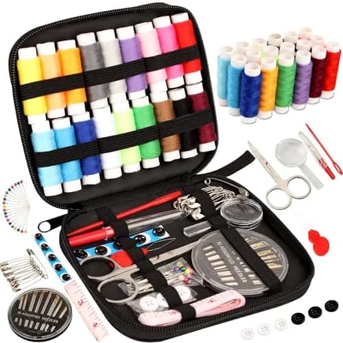 Marcoon Basic Sewing Kit with 18 Colors Thread, Needles, Scissors & Accessories | All-in-One Repair Solution thumbnail 1