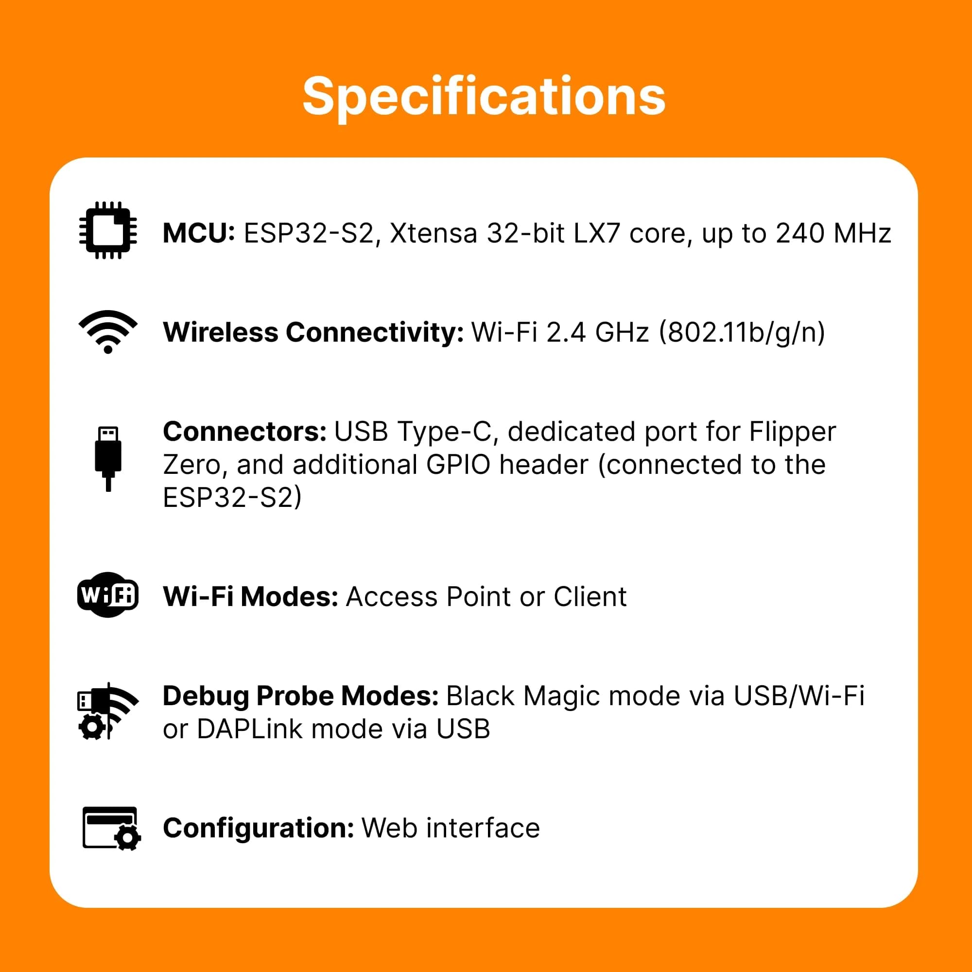 Flipper Wi-Fi Developer Board for Flipper Zero – ESP32-S2 Wireless Module with USB-C & GPIO - view 7