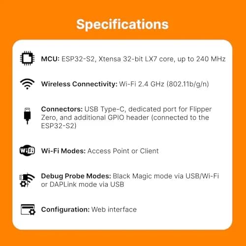 Flipper Wi-Fi Developer Board for Flipper Zero – ESP32-S2 Wireless Module with USB-C & GPIO thumbnail 7