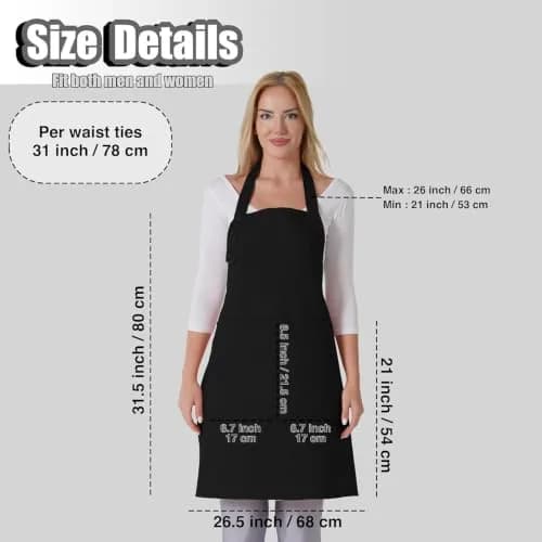TOSHE Kitchen Apron for Women & Men Waterdrop Resistant, Adjustable Button | Water-Resistant, Adjustable Fit thumbnail 5