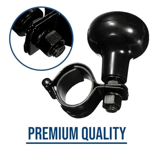 Zento Deals Classic Black Universal Fit Vehicle Steering Wheel Suicide Spinner 15 inches | Premium Quality Power Handles thumbnail 3