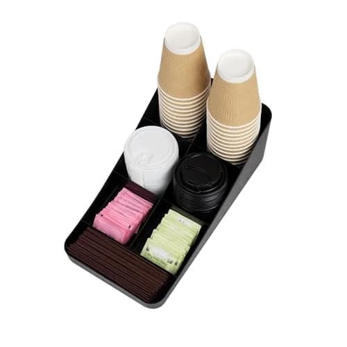 Mind Reader 7-Compartment Coffee Condiment Organizer, Set of 2, Black | Countertop Station for Coffee Bar, Breakroom, Kitchen thumbnail 5