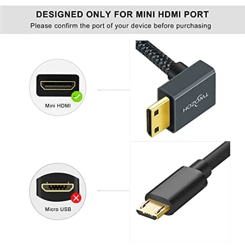 Twozoh Mini HDMI to HDMI Female Adapter Cable 0.18m (0.6FT) | Supports 4K 60Hz HDR thumbnail 5