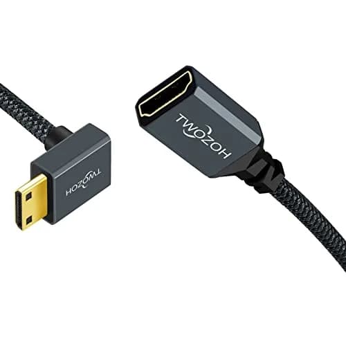 Twozoh Mini HDMI to HDMI Female Adapter Cable 0.18m (0.6FT) | Supports 4K 60Hz HDR thumbnail 6