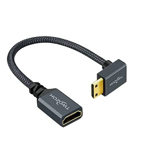 Twozoh Mini HDMI to HDMI Female Adapter Cable 0.18m (0.6FT) | Supports 4K 60Hz HDR thumbnail 1