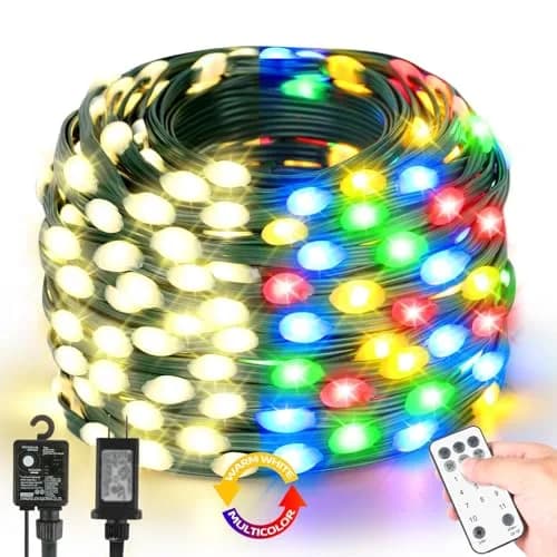 Tcamp 164ft 500 LED Color Changing Christmas Lights | Warm White & Multicolor, 500 LEDs thumbnail 1