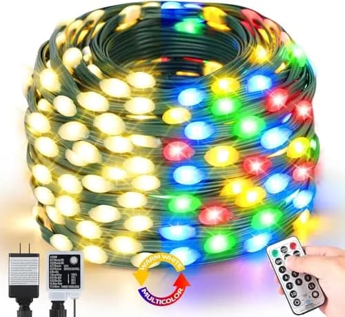 Tcamp 164ft 500 LED Color Changing Christmas Lights | Warm White & Multicolor, 500 LEDs thumbnail 8