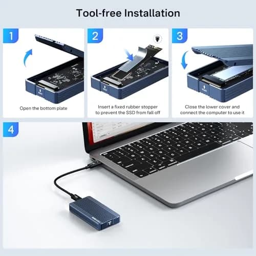 FREEGENE ACASIS 40Gbps M.2 NVMe SSD Enclosure, TBU 405 for M1 M2 Pro/Max | USB4/3.2/3.1/3.0/2.0 Support thumbnail 6