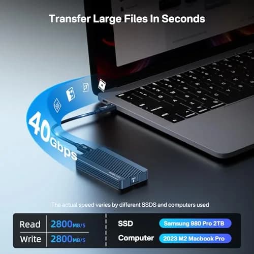FREEGENE ACASIS 40Gbps M.2 NVMe SSD Enclosure, TBU 405 for M1 M2 Pro/Max | USB4/3.2/3.1/3.0/2.0 Support thumbnail 2