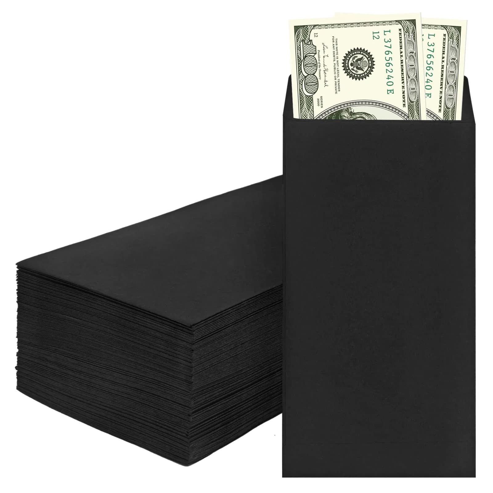 Swesara 200 Pack Cash Envelopes for Budgeting | Large Self-Adhesive Money Envelopes for Cash & Coins
