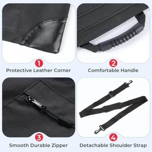 Nicpro Light Weight Art Portfolio Bag, 32x42 Extra Large Art Portfolio Case | Water-Resistant, Collapsible, Durable Nylon thumbnail 4