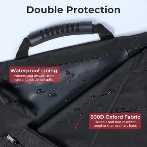 Nicpro Light Weight Art Portfolio Bag, 32x42 Extra Large Art Portfolio Case | Water-Resistant, Collapsible, Durable Nylon thumbnail 5