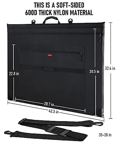 Nicpro Light Weight Art Portfolio Bag, 32x42 Extra Large Art Portfolio Case | Water-Resistant, Collapsible, Durable Nylon thumbnail 3