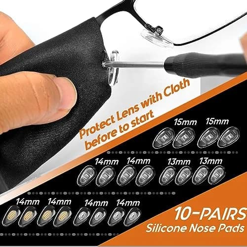 TEKPREM Magnetic Eyeglass Repair Tool Kit with 15 Screws & 10 Nose Pads | Comprehensive Fix for Glasses & Sunglasses thumbnail 4