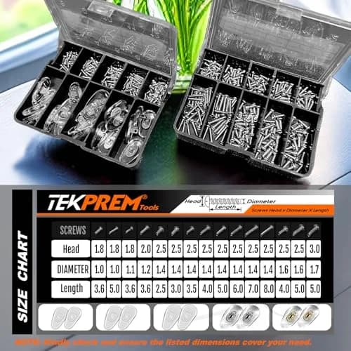 TEKPREM Magnetic Eyeglass Repair Tool Kit with 15 Screws & 10 Nose Pads | Comprehensive Fix for Glasses & Sunglasses thumbnail 3