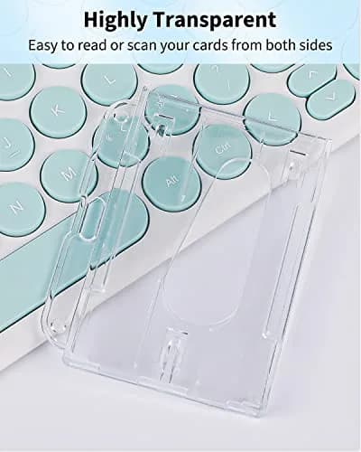 Pawfly Horizontal 2-Card Badge Holder 2 Pack | Clear Polycarbonate, Thumb Slot Access thumbnail 4