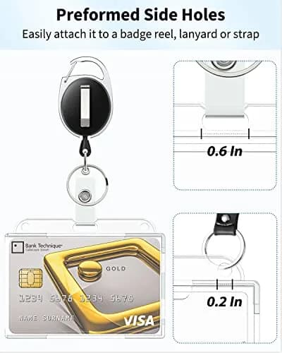 Pawfly Horizontal 2-Card Badge Holder 2 Pack | Clear Polycarbonate, Thumb Slot Access thumbnail 5