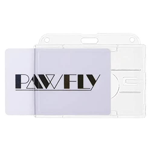 Pawfly Horizontal 2-Card Badge Holder 2 Pack | Clear Polycarbonate, Thumb Slot Access thumbnail 1