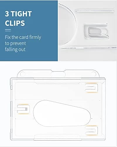 Pawfly Horizontal 2-Card Badge Holder 2 Pack | Clear Polycarbonate, Thumb Slot Access thumbnail 7