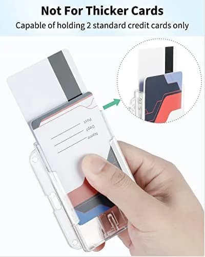 Pawfly Horizontal 2-Card Badge Holder 2 Pack | Clear Polycarbonate, Thumb Slot Access thumbnail 2