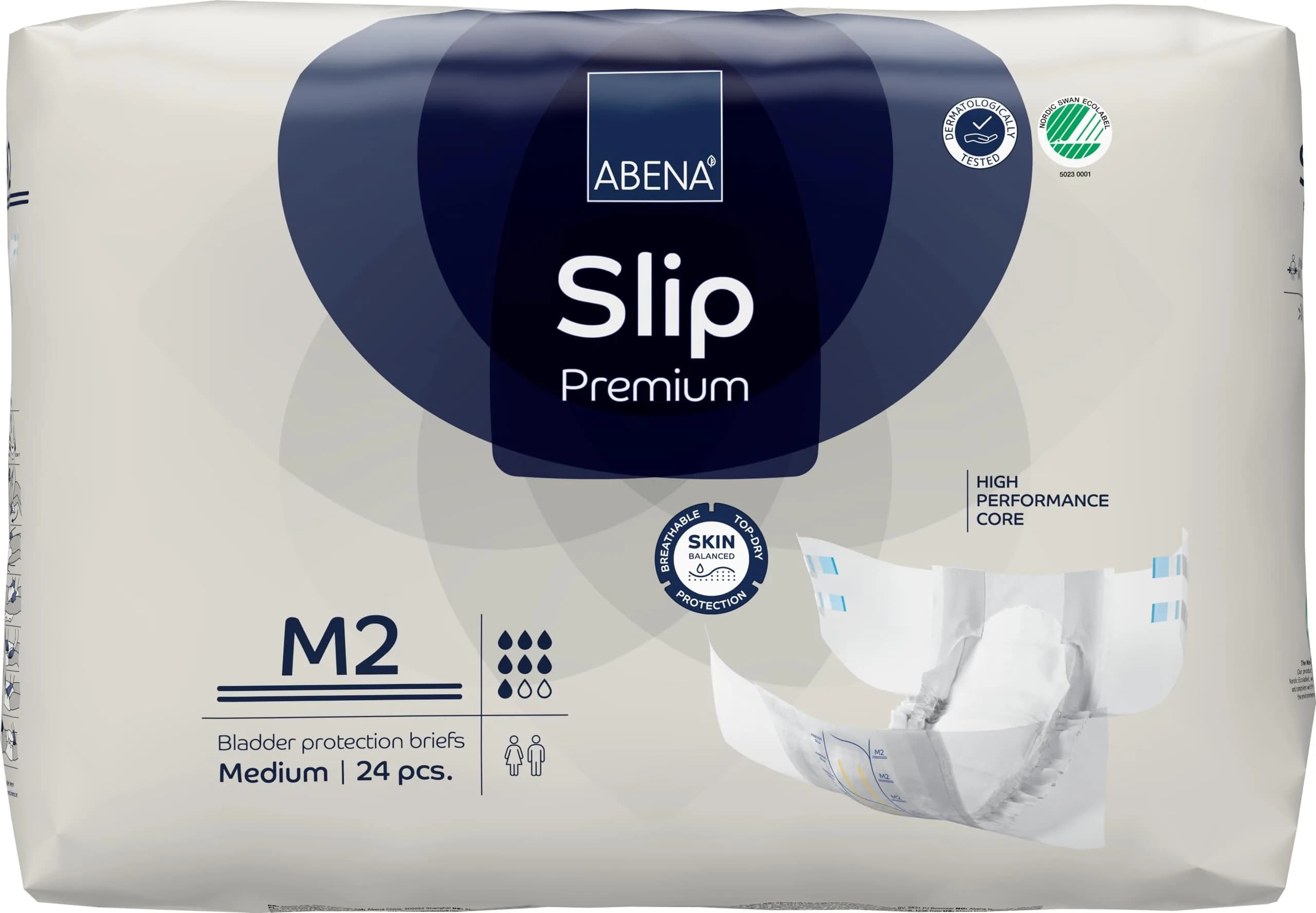 Abena Slip Premium Incontinence Briefs Medium | Level 2, 24 Count, Breathable & Leakproof — Medium
