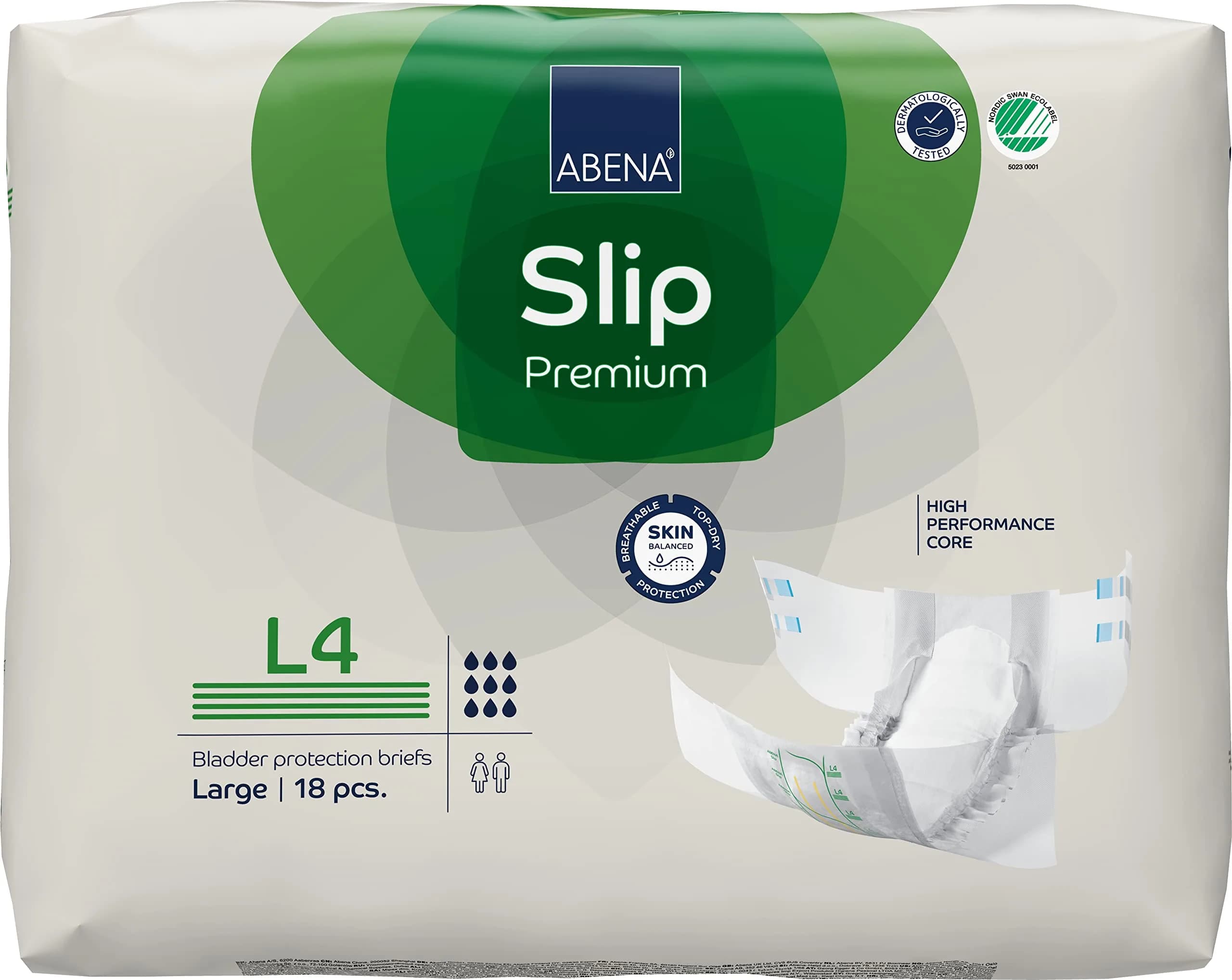 Abena Slip Premium L4 Adult Incontinence Brief Large | Heavy Absorbency with Leak Protection — Large